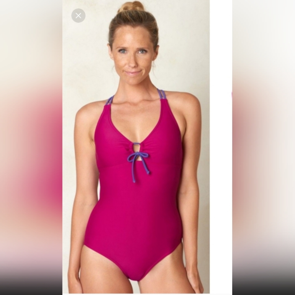 Prana Inez One Piece Swimsuit FUSCIA  Women's Size Large